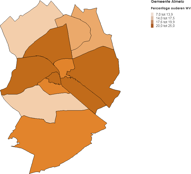 Meeste ouderen met wijkverpleging wonen in Almelo